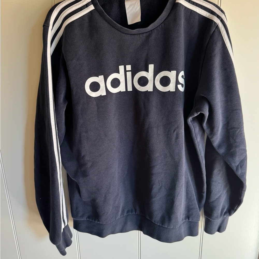 Adidas Navy Sweatshirt with White Accents